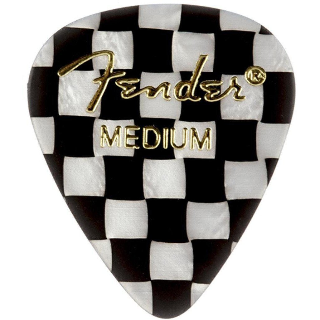 Fender 351 Shape Graphic Picks 12 Per Pack-Medium-Checker-Andy's Music