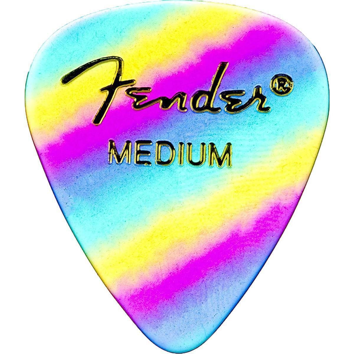 Fender 351 Shape Graphic Picks 12 Per Pack-Medium-Rainbow-Andy's Music