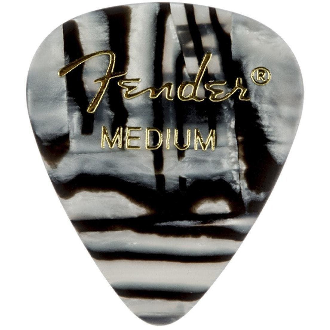 Fender 351 Shape Graphic Picks 12 Per Pack-Medium-Zebra-Andy's Music