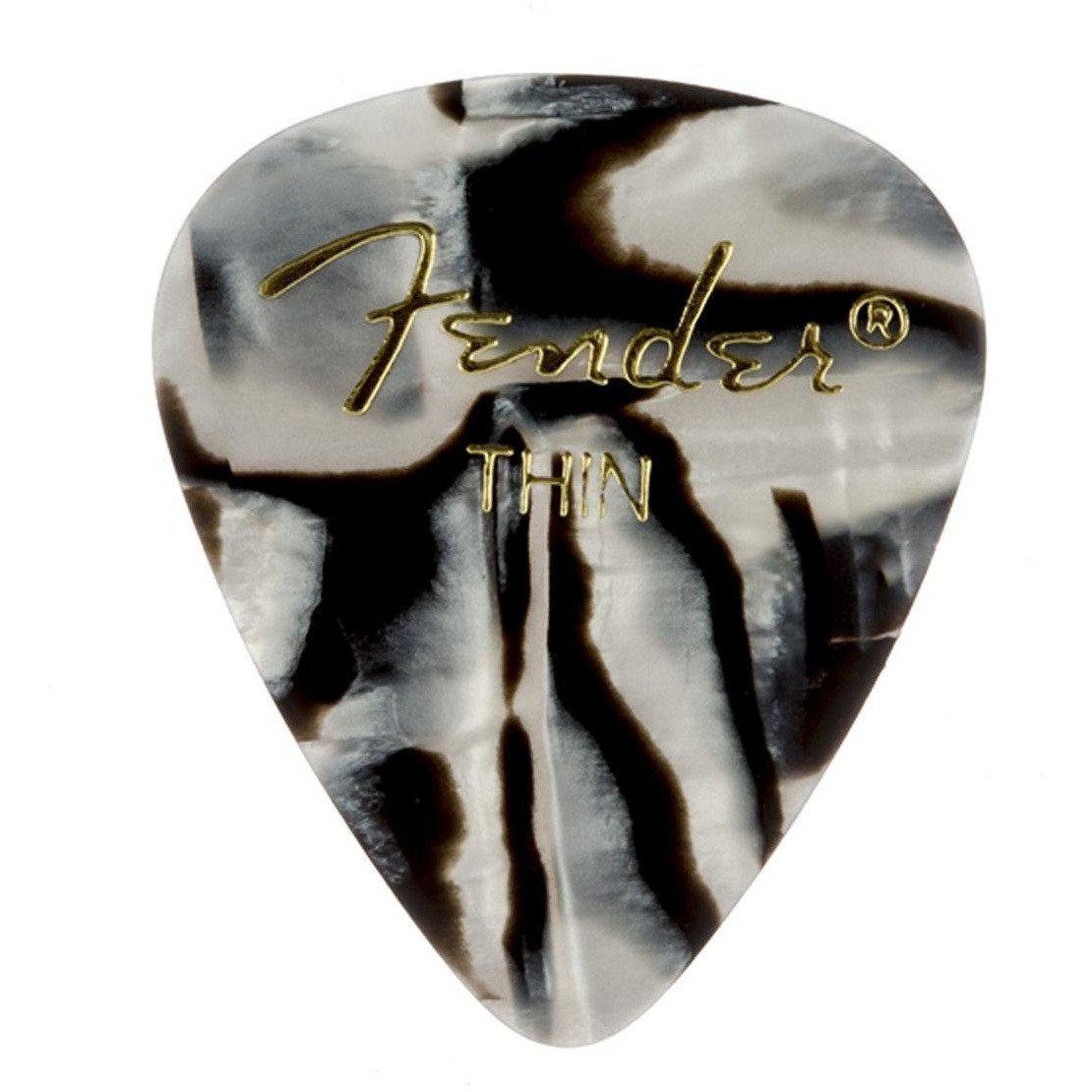 Fender 351 Shape Graphic Picks 12 Per Pack-Thin-Zebra-Andy's Music
