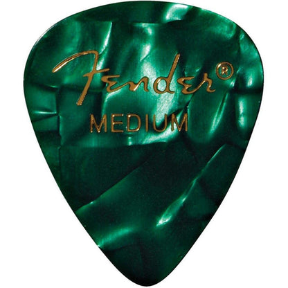 Fender 351 Shape Premium Picks 12 Count Pack-Medium-Green Moto-Andy's Music