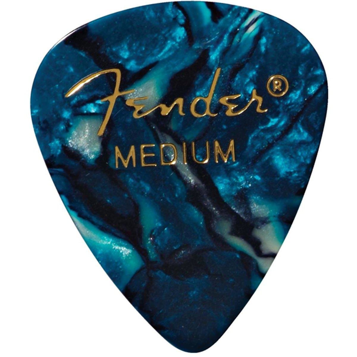 Fender 351 Shape Premium Picks 12 Count Pack-Medium-Ocean Turquoise-Andy's Music