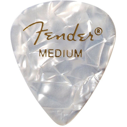 Fender 351 Shape Premium Picks 12 Count Pack-Medium-White Moto-Andy's Music