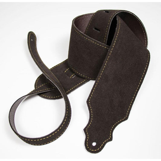 Franklin 3" Chocolate Suede Buck/Backing Guitar Strap - 3CCHG-Andy's Music