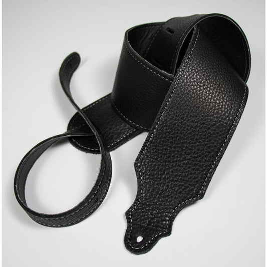 Franklin 3" Black Leather/Silver Stitching Guitar Strap - 4CBKS-Andy's Music
