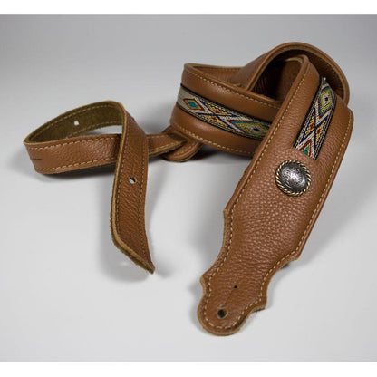 Franklin Southwest Padded Leather Guitar Strap-Caramel-Andy's Music