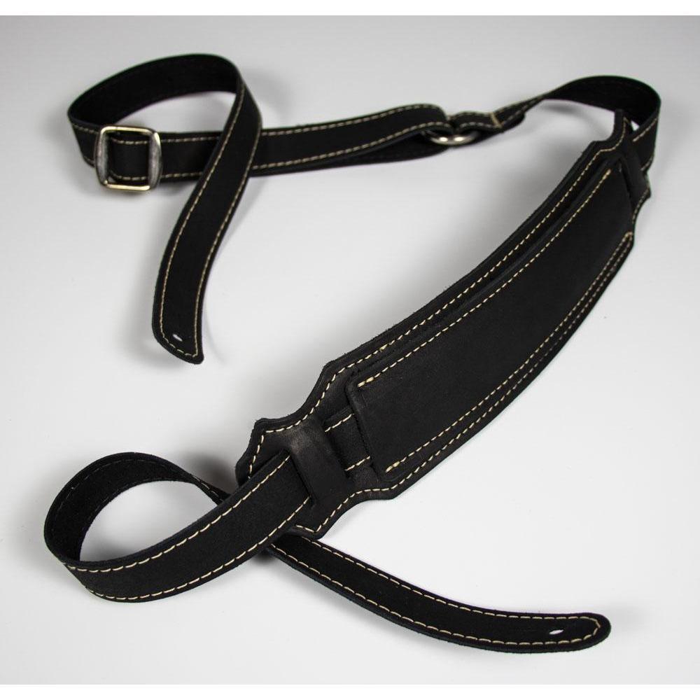 Franklin Vintage Leather Guitar Strap-Black-V1BKN-Andy's Music