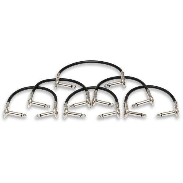 Hosa 6" Guitar Pedal Patch Cables with 1/4" Right Angle Connectors-6 Pack-Andy's Music