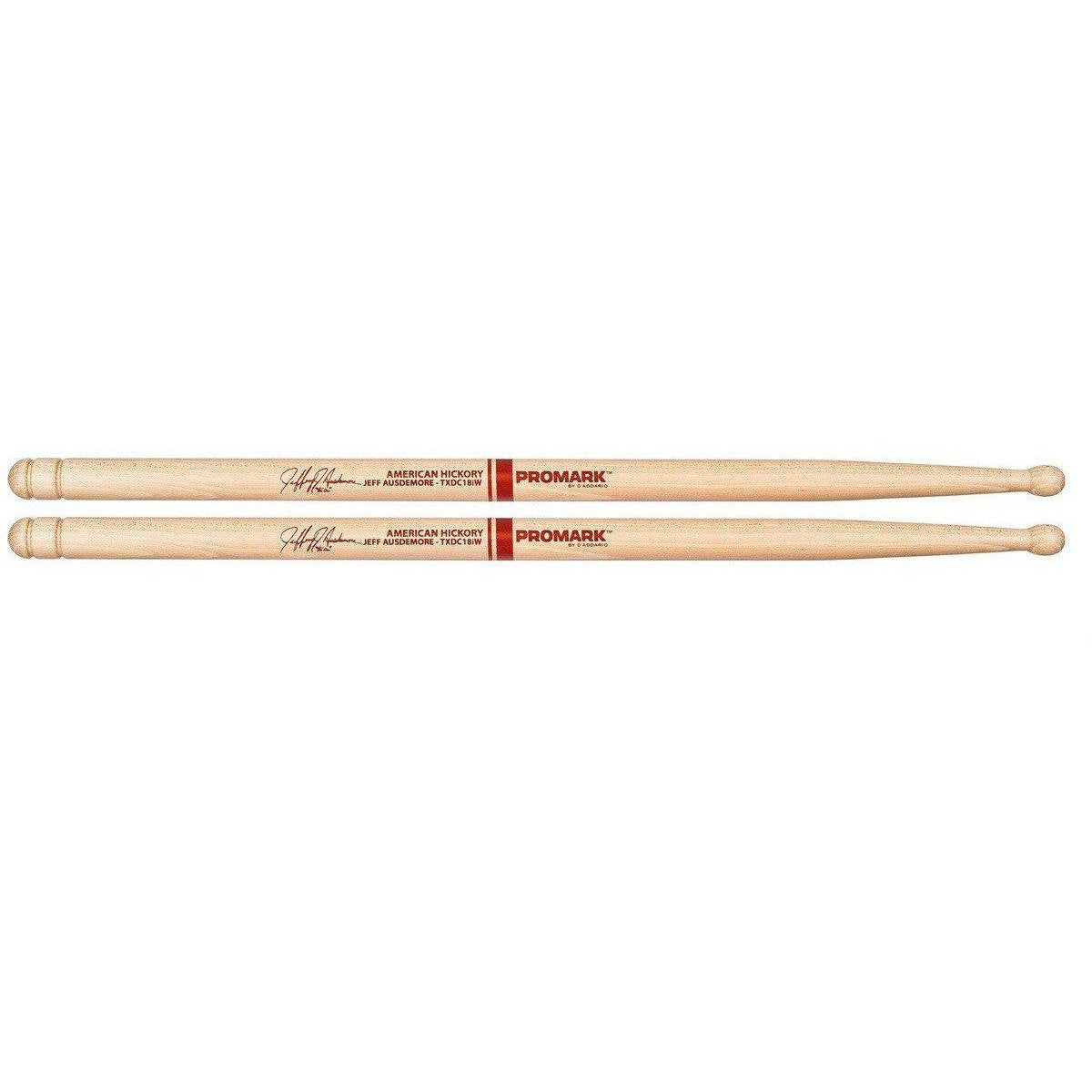 Jeff Ausdemore DC18 LIGHT Signature Hickory Wood Tip Drumstick - TXDC18IW-Andy's Music