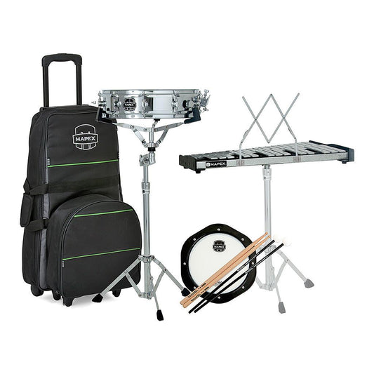 Mapex Metal Snare Drum & Bell Percussion Kit With Rolling Bag MCK1432DP-Andy's Music