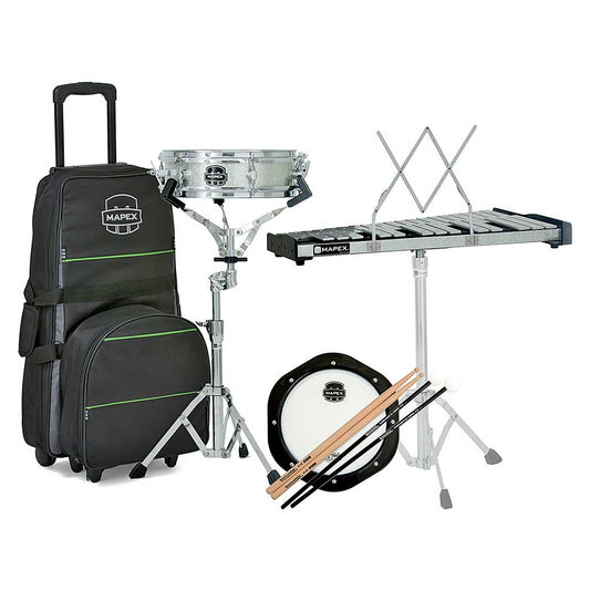 Mapex MCK1232DP Backpack Snare Drum/Bell Percussion Kit With Rolling Bag-Andy's Music