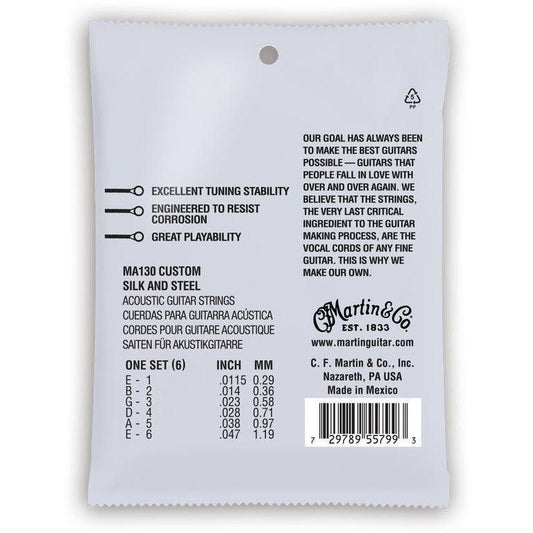 Martin MA130 SP Authentic Acoustic Silk & Steel Guitar Strings-Andy's Music