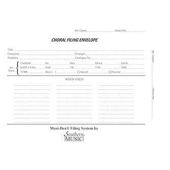 Musidex Choral Filing Envelopes-Andy's Music