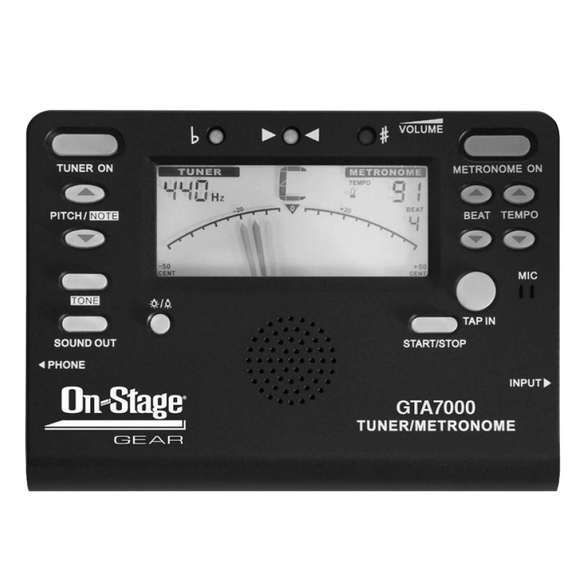 On-Stage Chromatic Tuner, Metronome, Tone Generator GTA7000-Andy's Music