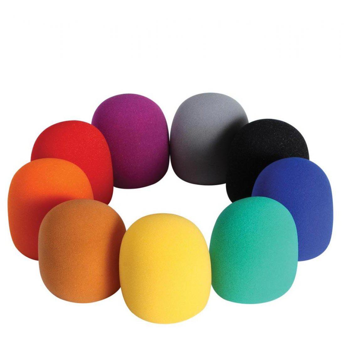 On-Stage Foam Windscreen Pack of 9 Assorted Colors ASWS58C9-Andy's Music