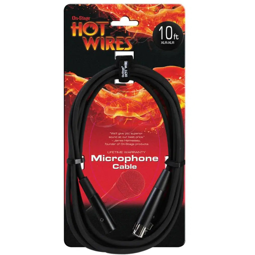 On-Stage Hot Wires Microphone Cables XLR-XLR-10'-Andy's Music