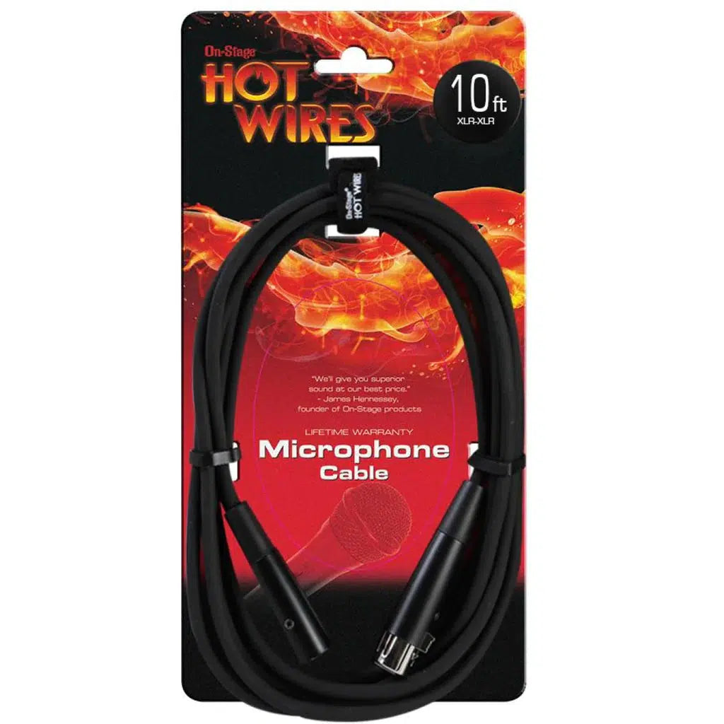 On-Stage Hot Wires Microphone Cables XLR-XLR-10'-Andy's Music