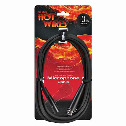 On-Stage Hot Wires Microphone Cables XLR-XLR-3'-Andy's Music