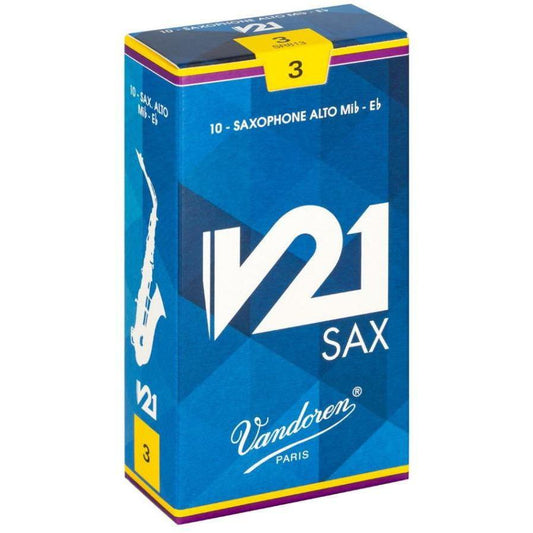 Vandoren Alto Sax V21 Reeds 10-Pack 3.0, SR813-Andy's Music