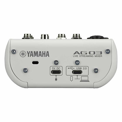 Yamaha AG03MK2W Live Streaming Mixer and USB Audio Interface White