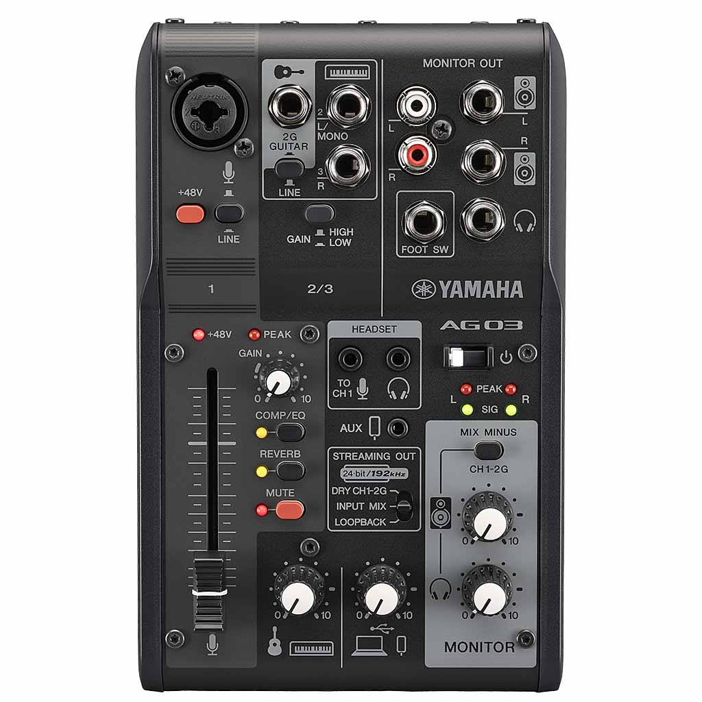 Yamaha AG03MK2 Live Streaming Mixer and USB Audio Interface-Black-Andy's Music