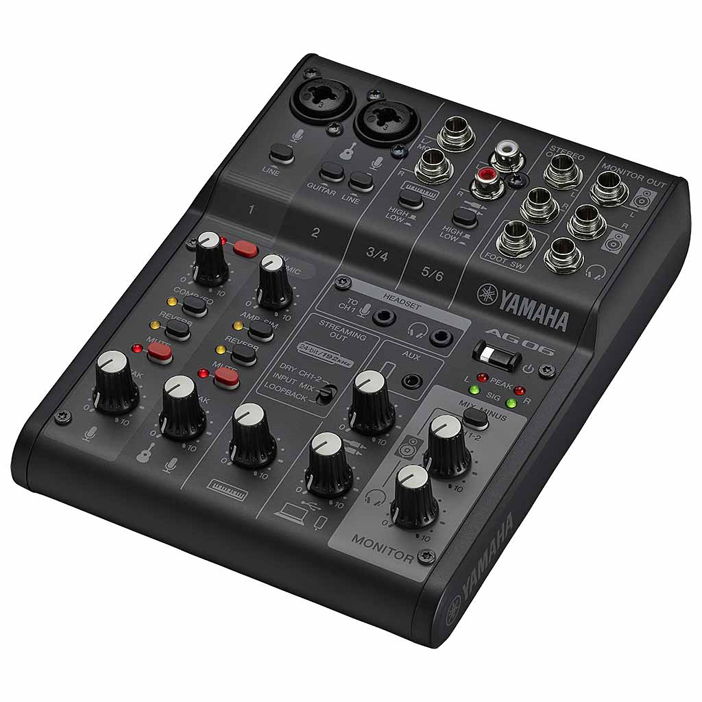 Yamaha AG06MK2B USB Mixer and Audio Interface Black
