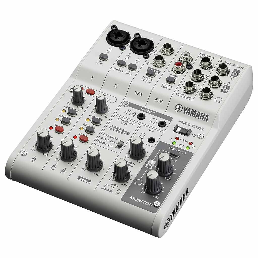 Yamaha AG06MK2W USB Mixer and Audio Interface White