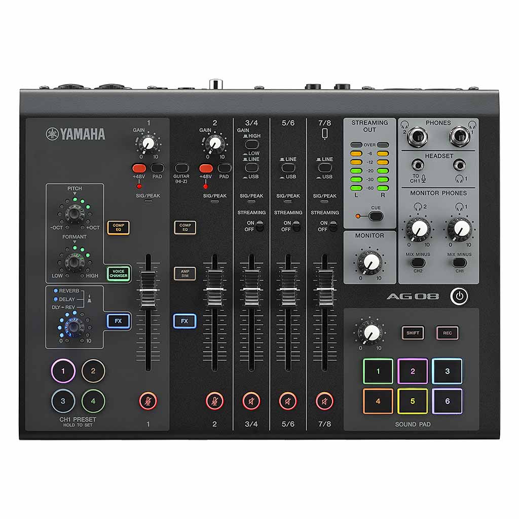 Yamaha AG08 Live Streaming Mixer and USB Audio Interface-Andy's Music