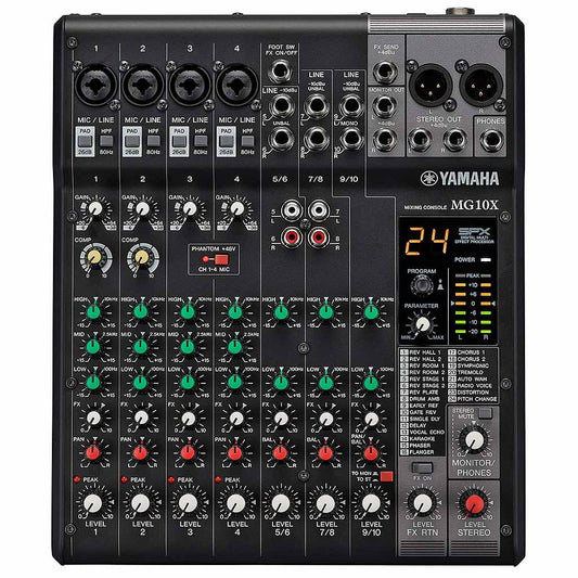 Yamaha MG10X CV 10-Input Audio Mixer With SPX Effects-Andy's Music