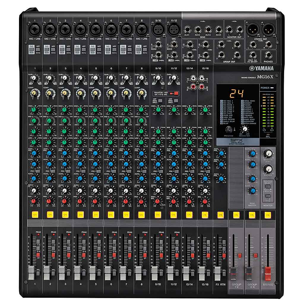 Yamaha MG16X-CV 16-Input Live Sound Mixer With SPX Effects-Andy's Music