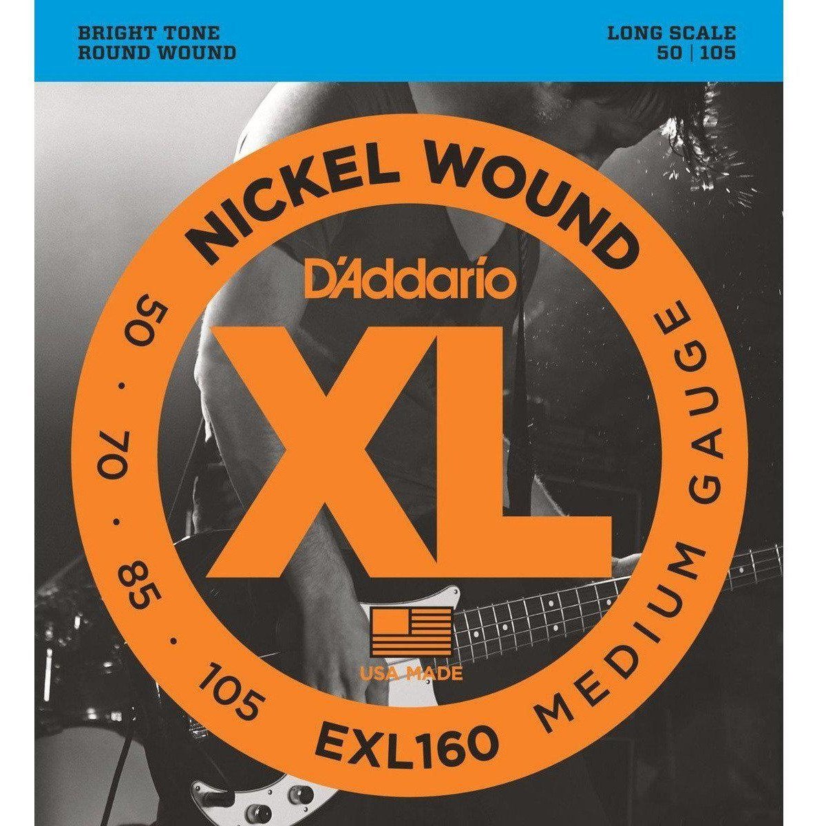 D'Addario EXL160 Nickel Wound Bass, Medium, 50-105, Long Scale-Andy's Music