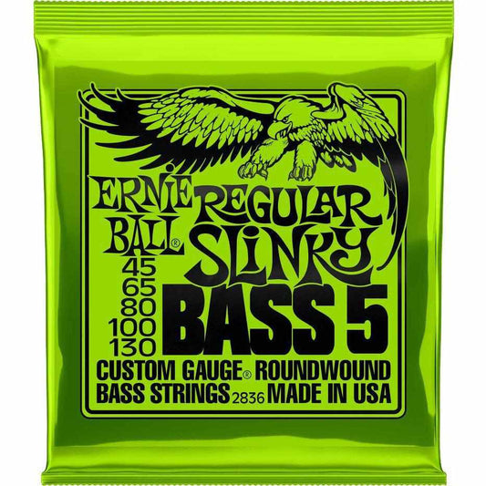 Ernie Ball 2836 Regular Slinky 5-String Nickel Wound Electric Bass Strings 45-130-Andy's Music
