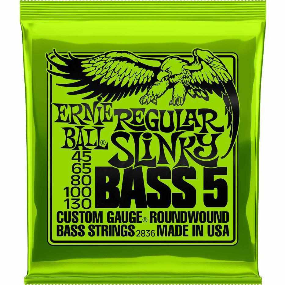 Ernie Ball 2836 Regular Slinky 5-String Nickel Wound Electric Bass Strings 45-130